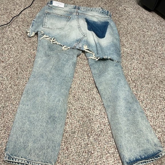 Zara mid rise straight leg jeans with skirt overlay - Picture 7 of 8